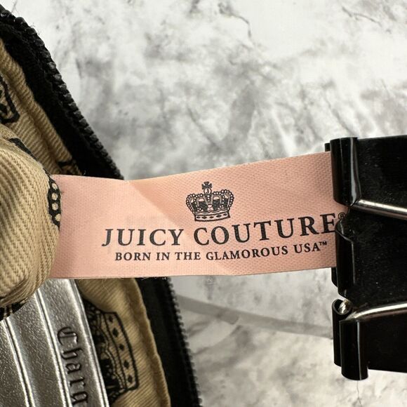 Vintage y2k Juicy Couture Brown Velvet Queen of Couture Wristlet Pouch Wallet - Picture 8 of 9